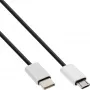 Kabel InLine USB 2.0, wtyk USB-C męski / Micro-B męski, czarny/alu, elastyczny, 0,5 m
