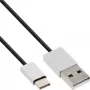 Kabel InLine USB 2.0, USB-C męski / USB-A męski, czarny/aluminium, elastyczny, 0,5 m