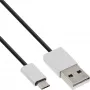 Kabel InLine Micro-USB 2.0, USB Typ A / Micro B M/M, czarny/alu, elastyczny, 3 m