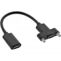 InLine USB 3.2 C żeński / żeński z kołnierzem, czarny, 0,20m