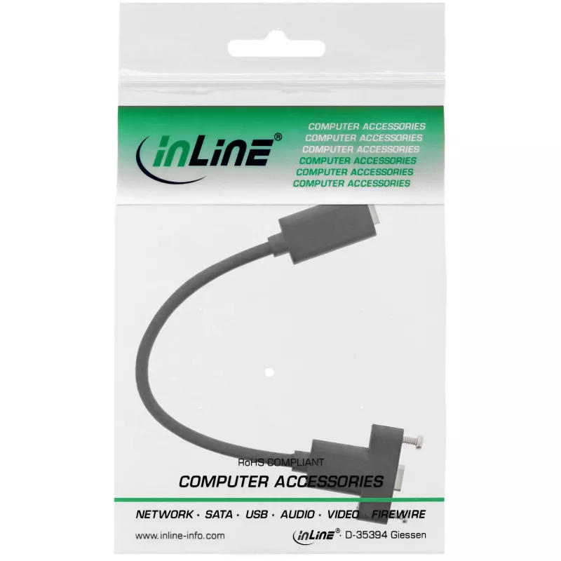 InLine USB 3.2 C żeński / żeński z kołnierzem, czarny, 0,20m