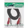 Kabel audio InLine, 2x RCA M/M 20m, męski, 2 x RCA, męski, 20 m, czarny
