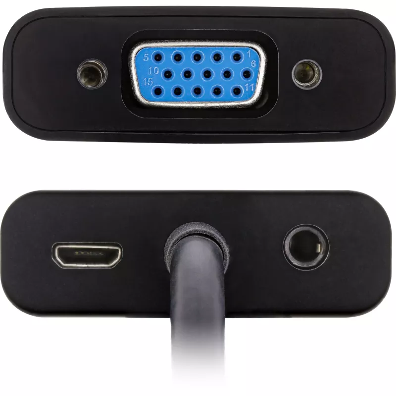 InLine Converter kabel HDMI to VGA z dźwiękiem Aktywny konwerter wideo Czarny
