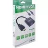 InLine Converter kabel HDMI to VGA z dźwiękiem Aktywny konwerter wideo Czarny