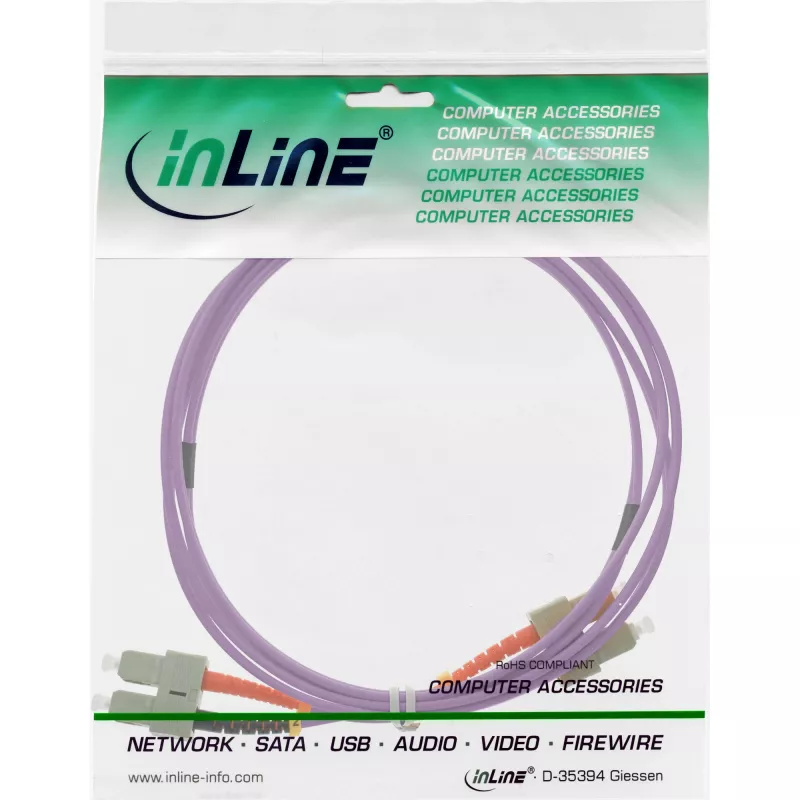 Światłowodowy kabel dupleksowy SC/SC InLine 83515P 15m OM4 50/125µm