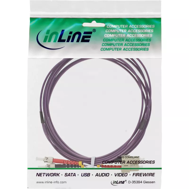 Światłowodowy kabel dupleksowy InLine 82525P SC/ST 50/125µm OM4 25m