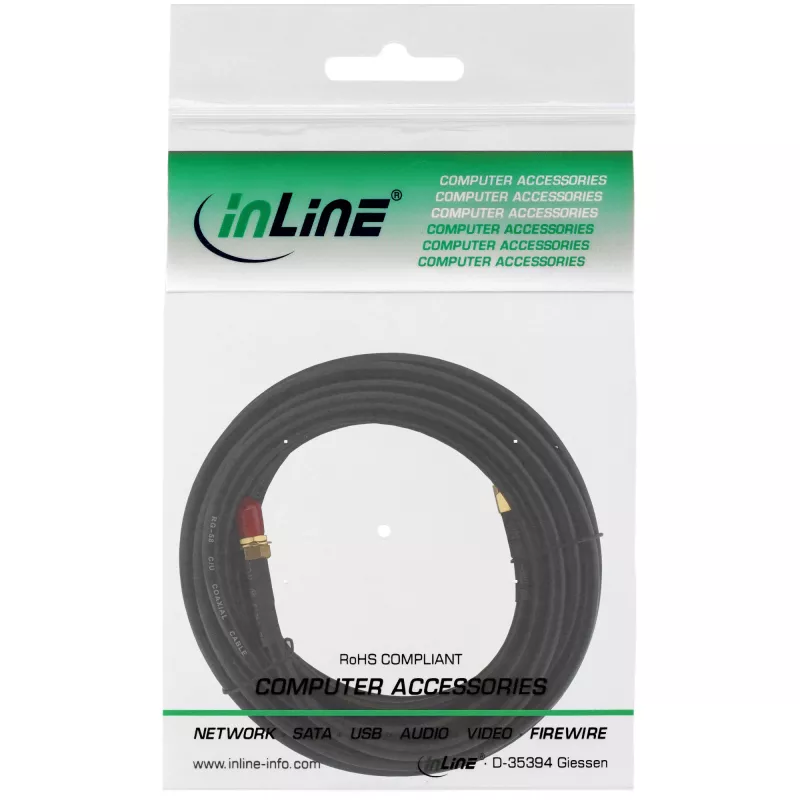 Kabel InLine WIFI R-SMA Wtyk / R-SMA złącze 0,3 m