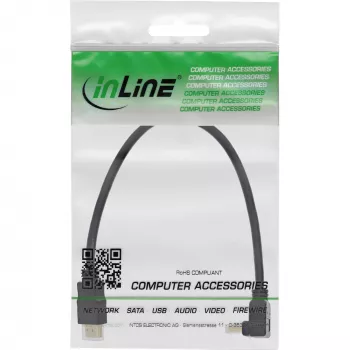 Przewód HDMI High Speed z Ethernetem InLine, kątowy, 0,3 m