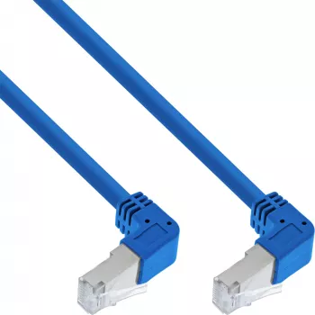 Kabel sieciowy InLine® S-76602BU-1.5, wtyk kątowy S/FTP Kat.6 1,50m niebieski