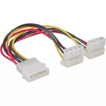 InLine Wewnętrzny kabel zasilający typu Y 1x 4pin Molex / 2x 4pin Molex kątowy 0,15m