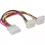 InLine Wewnętrzny kabel zasilający typu Y 1x 4pin Molex / 2x 4pin Molex kątowy 0,15m