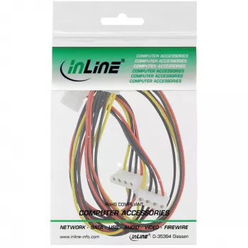 Wewnętrzny kabel zasilający InLine 29654A 1x 4-pin Molex / 4x 4-pin Molex 1 m