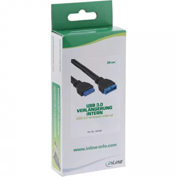 Przedłużacz wewnętrzny InLine USB 3.0 Header Męski/Żeński 33448I 0,35 m