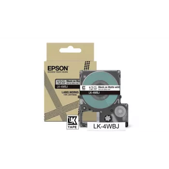 Taśma etykietująca Epson LK-4WBJ Czarno-Biała Termotransferowa 1,2 cm