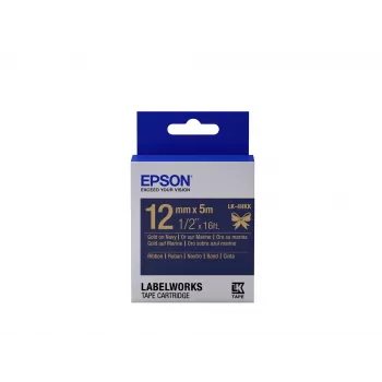Kaseta z etykietami Epson Wstążka satynowa LK-4HKK Złoty/Granatowy 12mm (5m)