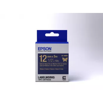 Kaseta z etykietami Epson Wstążka satynowa LK-4HKK Złoty/Granatowy 12mm (5m)