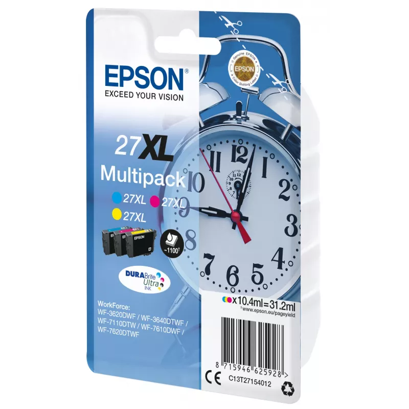 Epson Alarm clock Multipack 3-kolorowy 27XL DURABrite Ultra Tusz