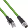 InLine przemysłowy kabel sieciowy, M12 8-pin X-coded do RJ45, Cat.6A PUR 2m