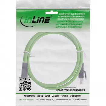 InLine przemysłowy kabel sieciowy, M12 8-pin X-coded do RJ45, Cat.6A PUR 2m