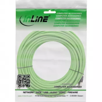 Przemysłowy kabel sieciowy InLine, wtyk M12 8-pinowy X-kodowany do wtyku RJ45, Cat.6A PUR 10m