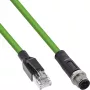 InLine Industrialny kabel sieciowy, wtyk męski M12 4-pin D-kodowany do RJ45, PUR 5m