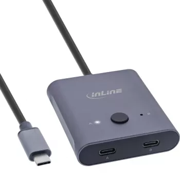 InLine przełącznik USB-C, przełącznik dwukierunkowy, 10 Gb/s, 100 W