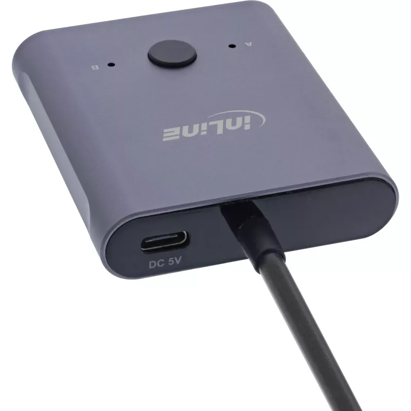InLine przełącznik USB-C, przełącznik dwukierunkowy, 10 Gb/s, 100 W