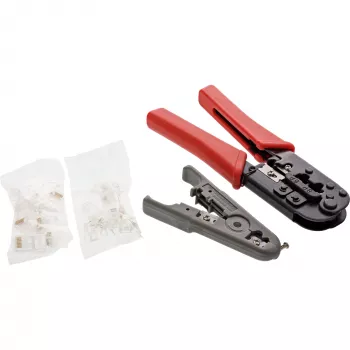 Zestaw narzędzi do zaciskania InLine, do wtyków sieciowych, z RJ45 8P8C i RJ11 6P4C