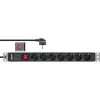 InLine 16411S listwa przeciwprzepięciowa Czarny 7 gniazd AC 2 m
