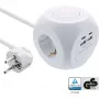 InLine Charging Cube InLine 16499A 3x gniazdo z uziemieniem 2x USB-C 2x USB-A biały 2m