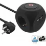 Kostka ładująca InLine InLine 16499B 3x uziemione gniazdo 2x USB-C 2x USB-A czarna 2m
