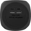 Kostka ładująca InLine InLine 16499B 3x uziemione gniazdo 2x USB-C 2x USB-A czarna 2m