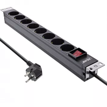 InLine 16412S listwa przeciwprzepięciowa Czarny 8 AC outlet(s) 2 m