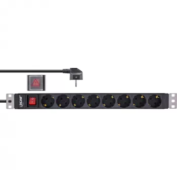 InLine 16412S listwa przeciwprzepięciowa Czarny 8 AC outlet(s) 2 m