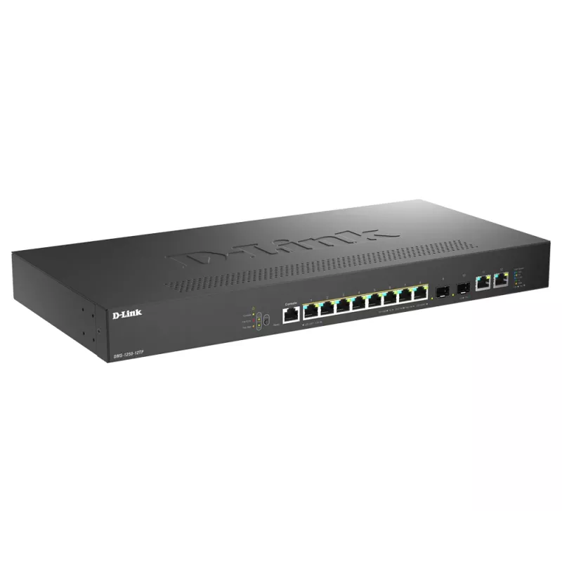 Przełącznik sieciowy D-Link DMS-1250-12TP/E zarządzalny 2.5G Ethernet (100/1000/2500) Power over Ethernet (PoE) czarny