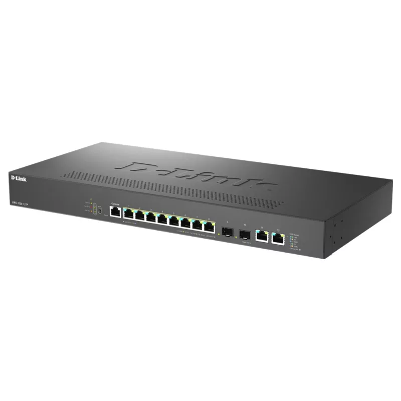 Przełącznik sieciowy D-Link DMS-1250-12TP/E zarządzalny 2.5G Ethernet (100/1000/2500) Power over Ethernet (PoE) czarny