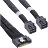 Kabel InLine cienki SAS, SFF-8654 8i do 2x SFF-8643, 1 m