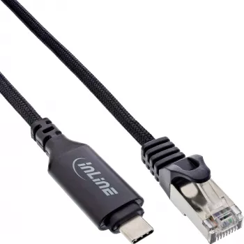 Kabel sieciowy InLine 33381A USB-C do RJ45 Cat6 2m czarny