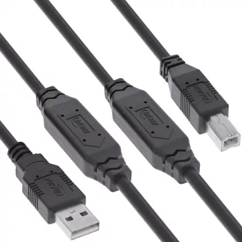 Aktywny kabel InLine USB 2.0, USB-A męski na USB-B męski, 20m