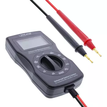 InLine Multifunkcyjny tester baterii, urządzenie pomiarowe z wyświetlaczem LCD