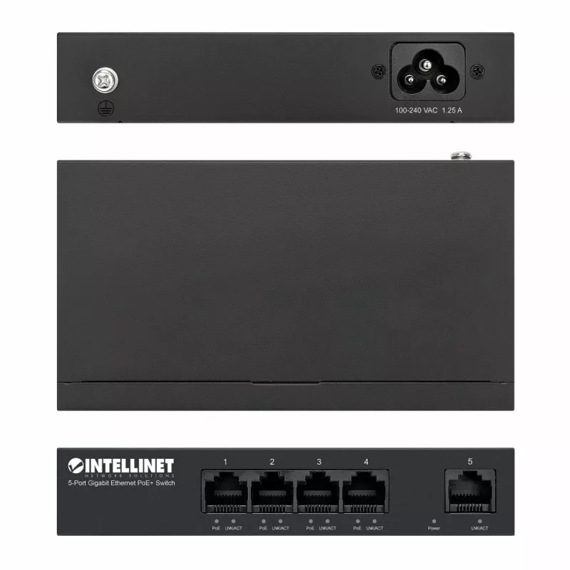 Intellinet 561792 przełącznik sieciowy Gigabit Ethernet (10/100/1000) Power over Ethernet (PoE) Czarny