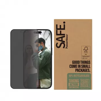 PanzerGlass SAFE. by ® Privacy Ochrona ekranu iPhone 16 | 15 | Ultra-Wide Fit | BULK