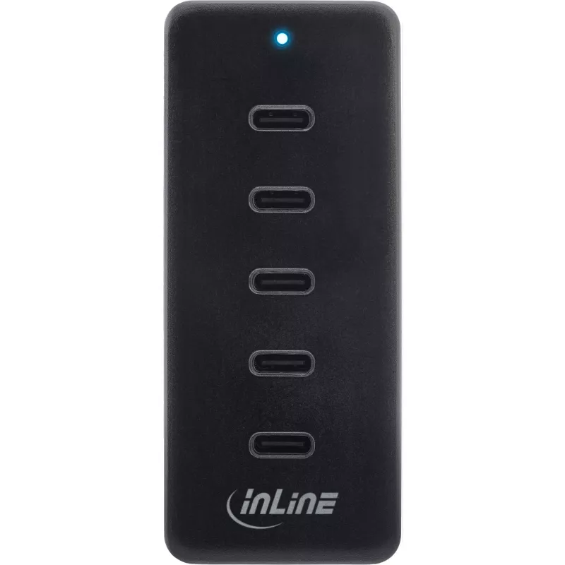 InLine przedłużacz USB-C, 5-portowy, 100W, ładowarka wewnętrzna, kompatybilność uniwersalna