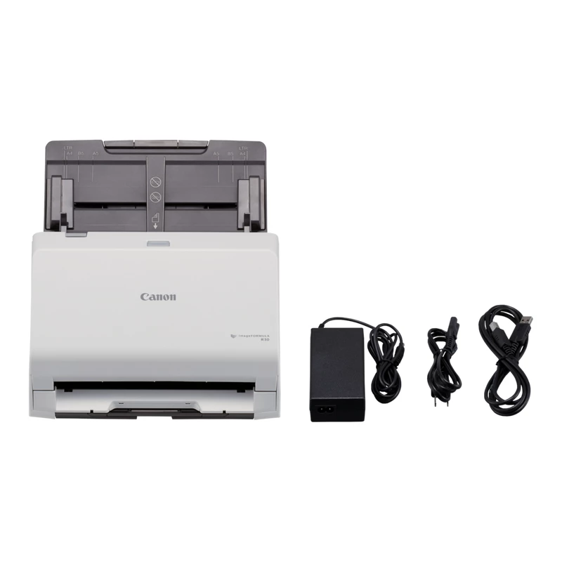 Canon imageFORMULA R30 Bezsterownikowy biurkowy skaner dokumentów, 216 x 356 mm, 600 x 600 DPI, skaner ADF + arkuszowy, biały, CIS, RGB LED