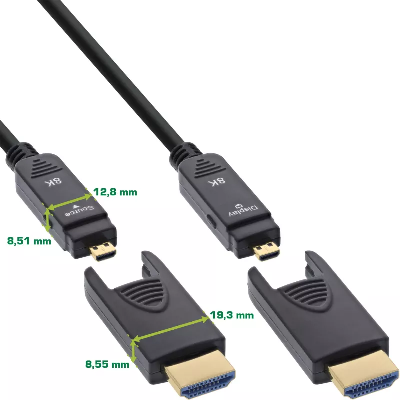 Kabel InLine HDMI AOC, Ultra High Speed HDMI, 8K4K, odłączane wtyki, 50m