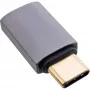 Adapter InLine USB4, USB-C męski/żeński, aluminium, szary
