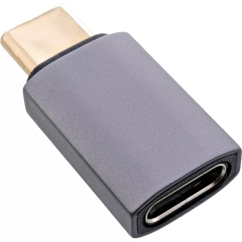 Adapter InLine USB4, USB-C męski/żeński, aluminium, szary