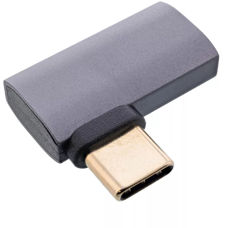 Adapter InLine USB4, USB-C męski/żeński prawy/lewy kątowy, aluminium, szary