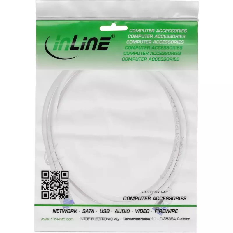 Kabel sieciowy InLine 74902W biały 2 m Kat.6a S/FTP (S-STP)