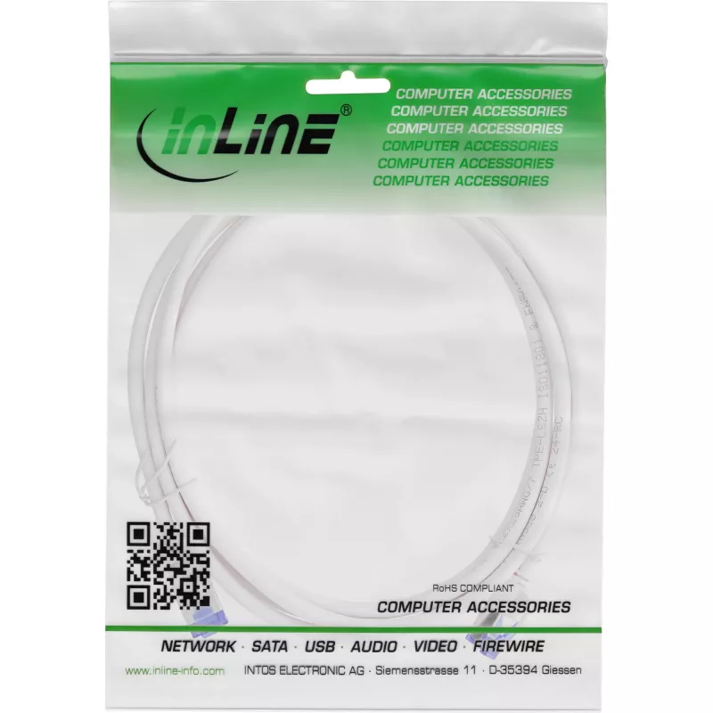 InLine 74903W kabel sieciowy Biały 3 m Cat6a S/FTP (S-STP)